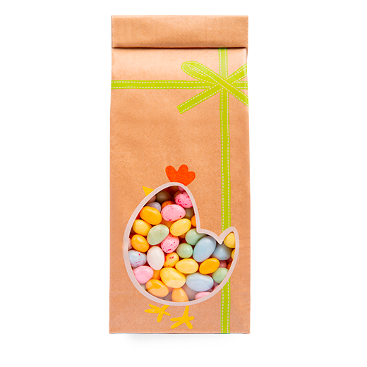 Sachet SOS en papier kraft POULE 85 + 50 x 240 mm - carton de 1000 unités