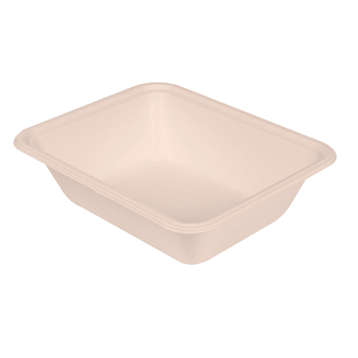 Plateau en bagasse  - Naturel - 23.1x18.7x6.3 cm- carton de 400 unités