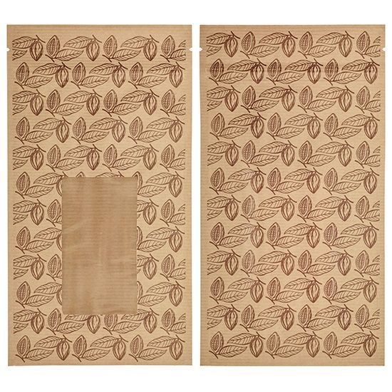 Etui pour tablette de chocolat avec zip Petites cabosses - carton de 100 unités