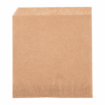 Sac burger Neutre kraft ouvert sur 2 côtés 13 x 14 cm - Personnalisation avec logo 1 couleur