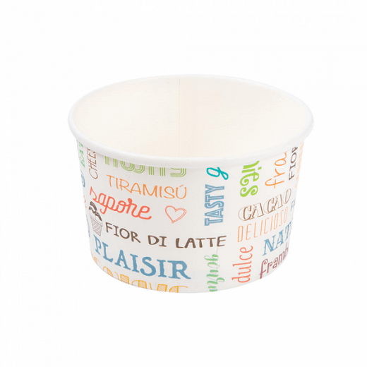 Pot à glace en carton PAROLE 300 ml - paquet de 50 unités