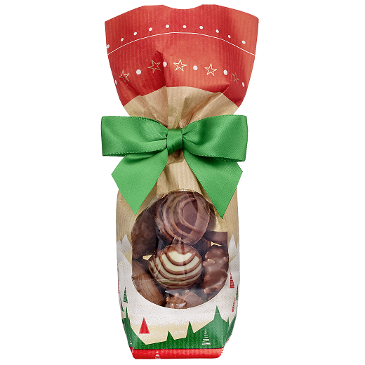 Sachet kraft à fond carton SAPIN avec fenêtre 100 x 220 mm - carton de 100 unités