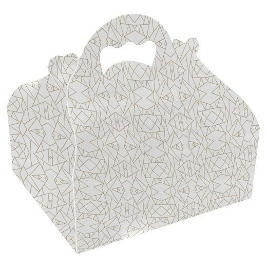 Boîte pâtissière avec anse 16x18x7(h) cm - pack de 50 unités