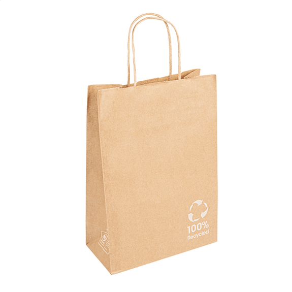 250 Sacs Papier Kraft Écru Moyen 16L – Poignées Plates Solides 32x40x12 Cm, Biodégradables