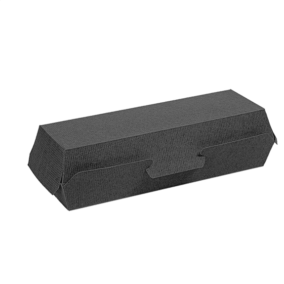 Coque Hot Dog en carton nano-micro NOIRE 23,2x9x6,3 cm - carton de 450 unités