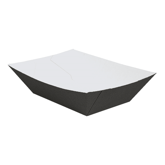 Barquette à frites carton ondulé NOIR nano-micro 1200g - 11.9 x 7.9 x 5.5 cm - carton de 1000 unités