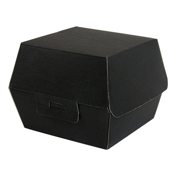 Coque burger jumbo en carton nano-micro NOIRE 13x12.5x9 cm - carton de 500 unités