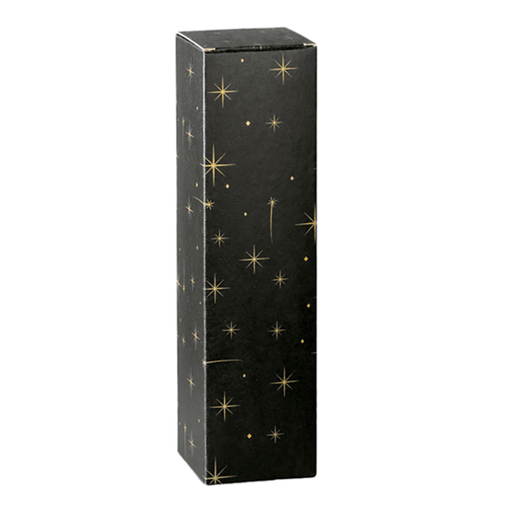 Coffret pour 1 bouteille 34x9x9cm Noir Constellations - Carton de 50 unités