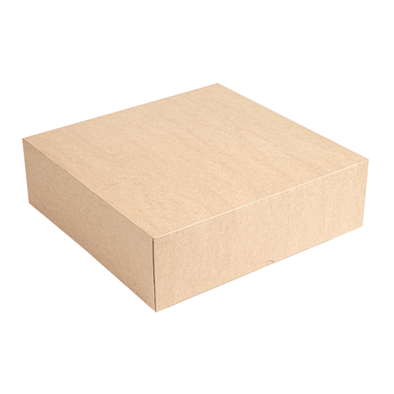 Boîte pâtissière kraft 26x26x8(h) cm - carton de 100 unités
