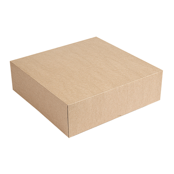Boîte pâtissière kraft 30x30x8(h) cm - carton de 100 unités