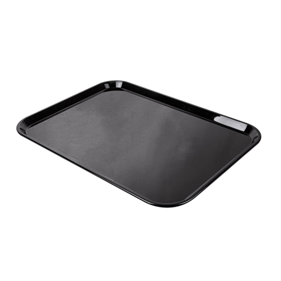 Assiette noire pour cloche bombée rectangulaire en polycarbonate 40.5 x 56 cm