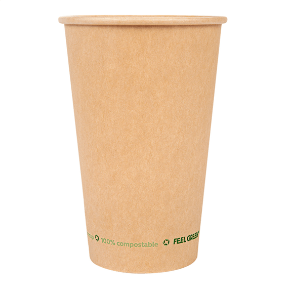 Gobelet en papier Naturel BIODEGRADABLE 66 cl pour boissons chaudes et froides - carton de 1000 unités