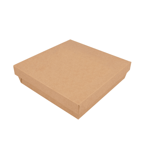 Boite salade 1000 ml en carton avec base étanche et couvercle - 18.5x18.5x4 cm - carton de 200 unités