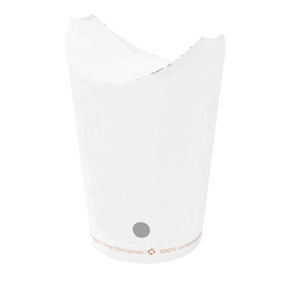 Gobelet à frites avec fermeture carton 100% compostable Feel Green 660 ml - carton de 1000 unités