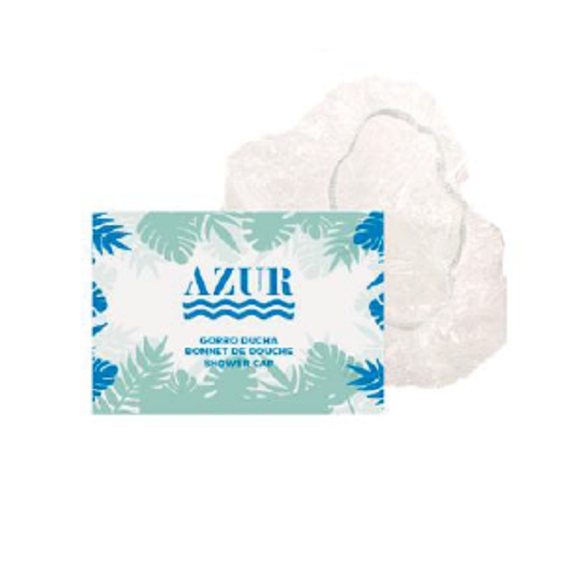 Bonnet de douche en sachet individuel en papier Azur - Paquet de 250 unités