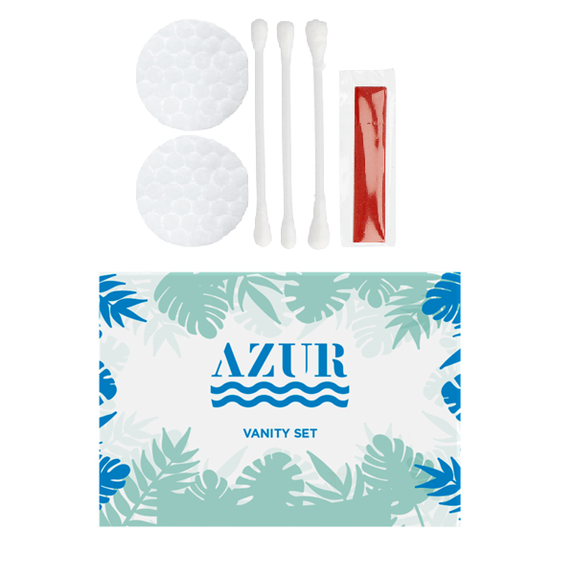 Vanity set en sachet individuel en papier Azur - Paquet de 250 unités