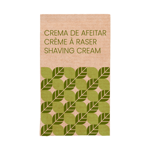 Crème à raser 5 ml en sachet individuel en papier Natural - Carton de 2000 unités