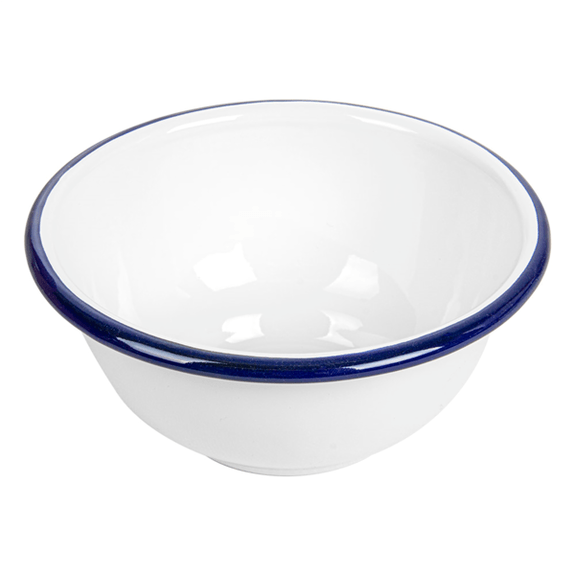 Bol rond en fer émaillé BLANC 470 ml 14 x 7 cm- paquet de 6 unités