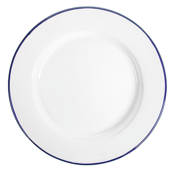 Assiette ronde en fer émaillé BLANCHE 25.5 x 2 cm- paquet de 6 unités