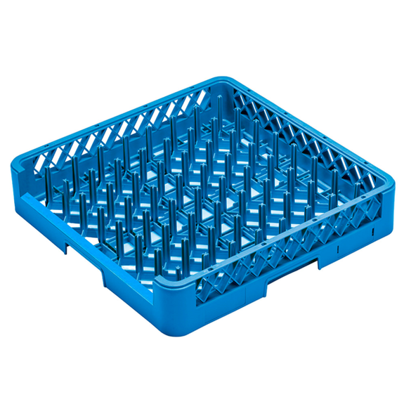 Rangement lave-vaisselle en PP bleu pour assiettes et plateaux ouvert sur 1 face