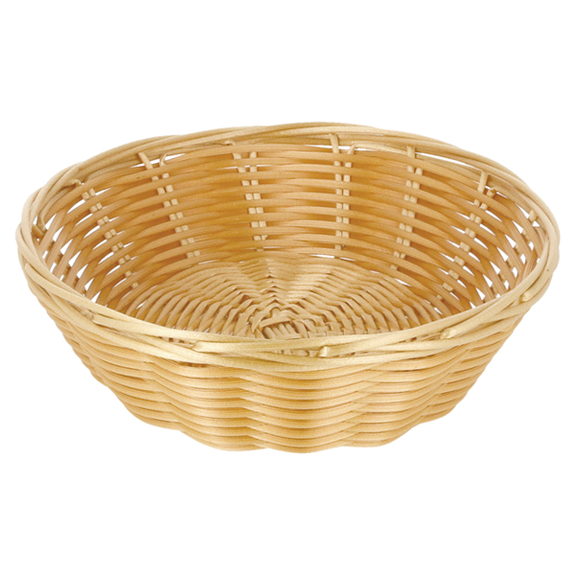 Panier rond alimentaire imitation osier - pack de 12 unités
