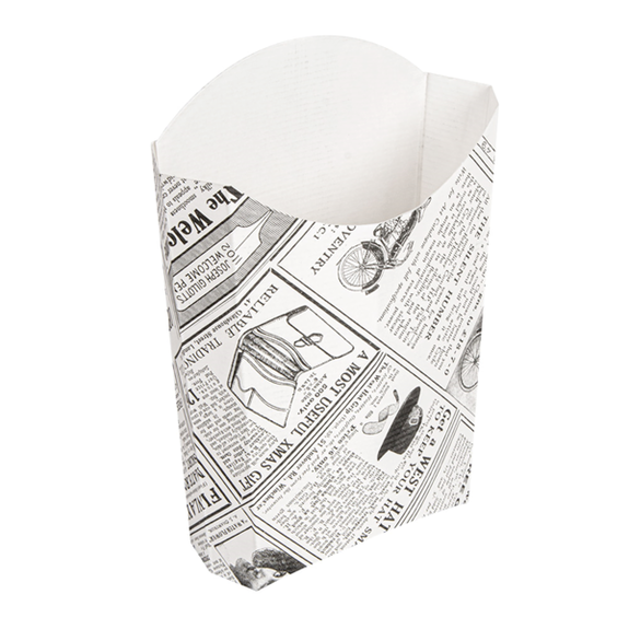 Pochette à frites TIMES en carton nano-micro 165g - 13.5x8.5x16cm - carton de 1200 unités