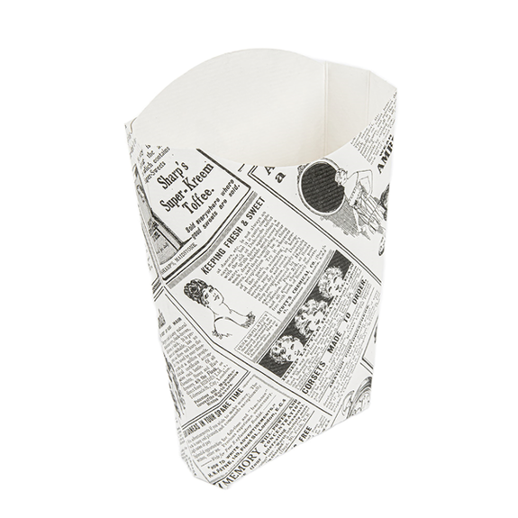 Pochette à frites TIMES en carton nano-micro 190g - 14.5x9.5x18cm - carton de 1200 unités