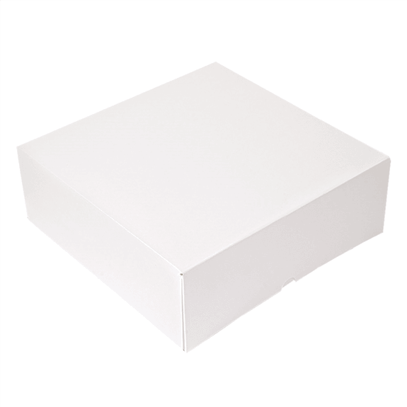 Boîte pâtissière blanche 28x28x10(h) cm - carton de 100 unités
