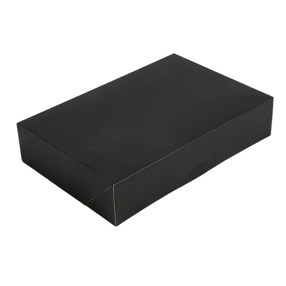 Boîte de transport NOIRE pour plateau type traiteur 19 x 28 x 6 cm - carton de 100 unités