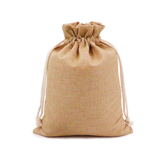 Sachet réutilisable en toile de jute avec fermeture 12.5 x 17 cm -  Pack de 48 unités