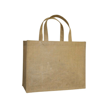Sac réutilisable en toile de jute avec poignées plates 38.5 + 18 x 30.5 cm -  Pack de 10 unités