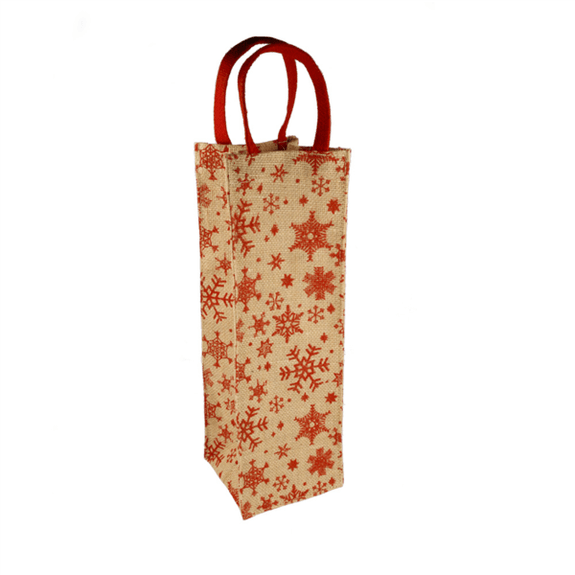 Sac à Bouteille En Toile De Jute Pour Noël - Lot De 6 - Avec Cordon De Serrage - Pour Offrir Du Vin, Champagne, Décorations De Fête - 6