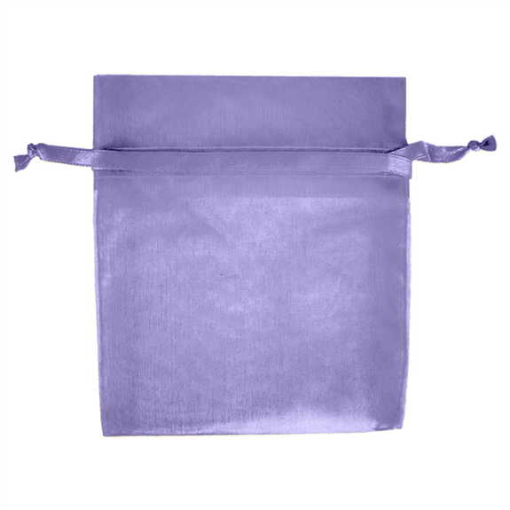 Sachet organza lavande avec fermeture satinée 12.5 x 11 cm - Pack de 48 unités