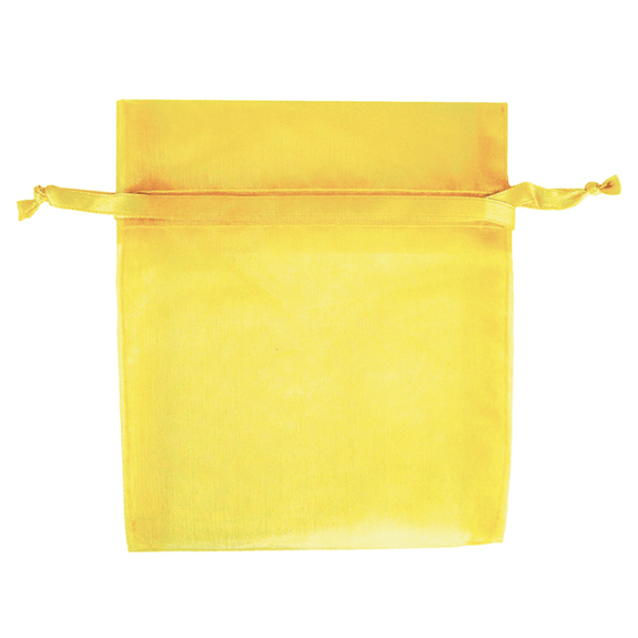 Sachet organza champagne avec fermeture satinée 12.5 x 17 cm - Pack de 48 unités