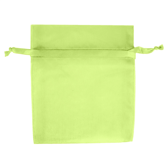 Sachet organza menthe avec fermeture satinée 15 x 24 cm - Pack de 48 unités