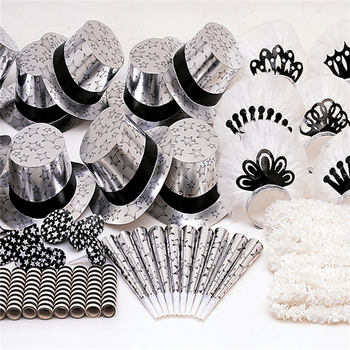 Assortiment de cotillons pour 50 personnes Argent