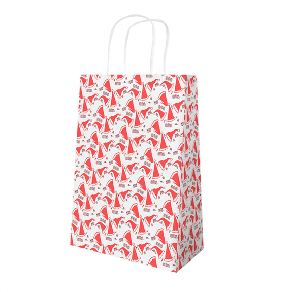 Sac sos avec anses Modèle Noël Santa 26+14x32cm - Carton de 250 unités