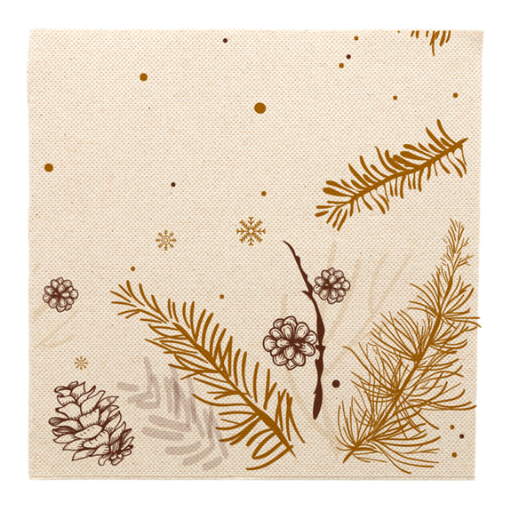 Serviette Double Point® Winter Feel Green 40x40cm - Carton de 1200 unités