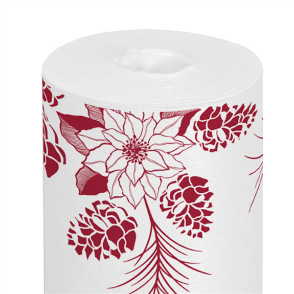 Chemin de table Like Linen étoile de noël 0.4x12 m - Carton de 12 rouleaux