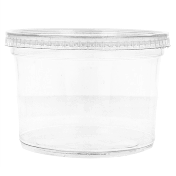 Pot à dessert en plastique transparent PET 750 ml avec couvercle inclus - carton de 250 unités