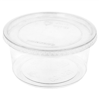 Pot à dessert en plastique transparent PET 500 ml avec couvercle inclus - carton de 250 unités