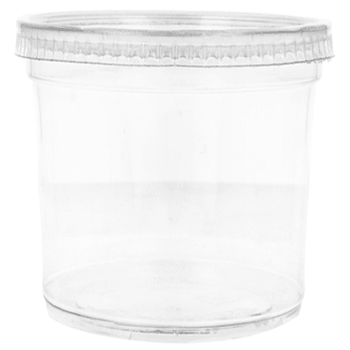 Pot à dessert en plastique transparent PET 1000 ml avec couvercle inclus - carton de 250 unités
