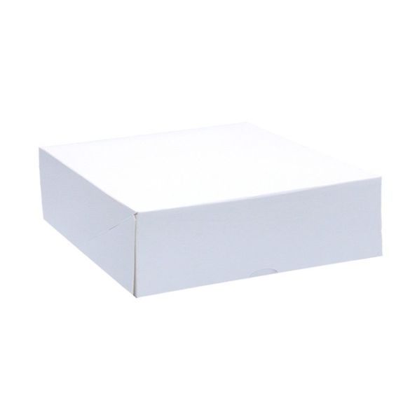 Boîte pâtissière blanche 26x26x5(h) cm - carton de 50 unités