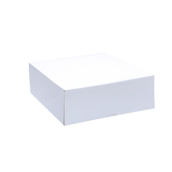 Boîte pâtissière blanche 14x14x7(h) cm - carton de 50 unités