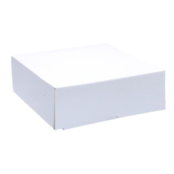 Boîte pâtissière blanche 18x18x8(h) cm - carton de 50 unités
