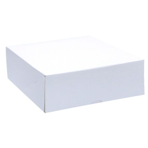 Boîte pâtissière blanche 20x20x8(h) cm - carton de 50 unités