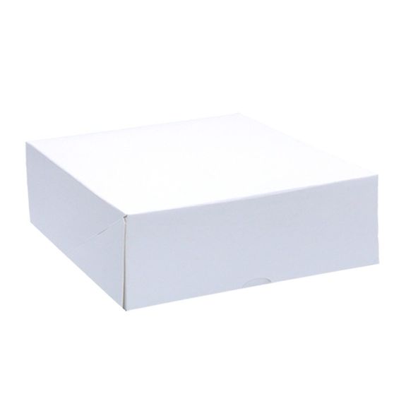 Boîte pâtissière blanche 26x26x8(h) cm - carton de 50 unités