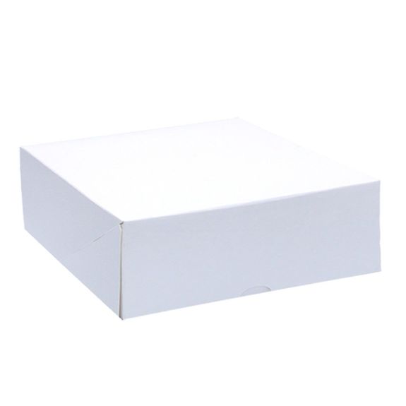 Boîte pâtissière blanche 32x32x8(h) cm - carton de 25 unités