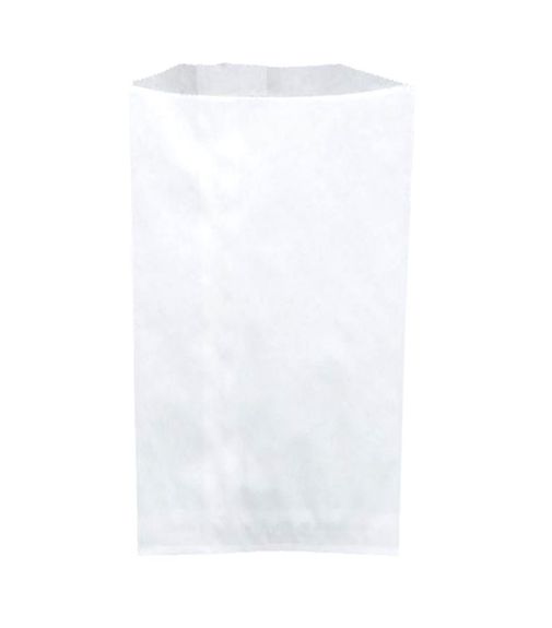 Sac à croissants Kraft blanc 12 + 5 x 21 cm - carton de 1000 unités