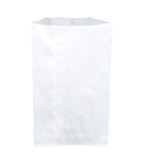 Sac à croissants Kraft blanc 14 + 7 x 21 cm - carton de 1000 unités